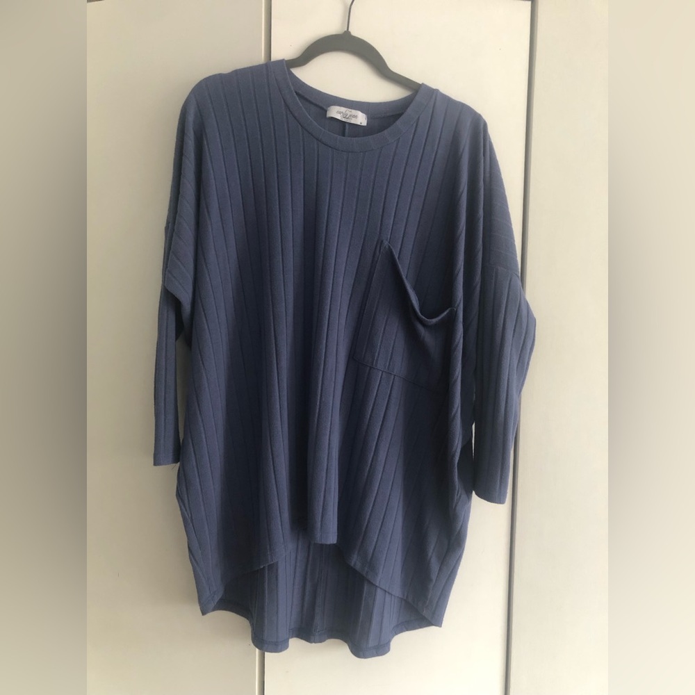 Carly Jean Los Angeles CJLA Blue Carson Shirt Size Medium